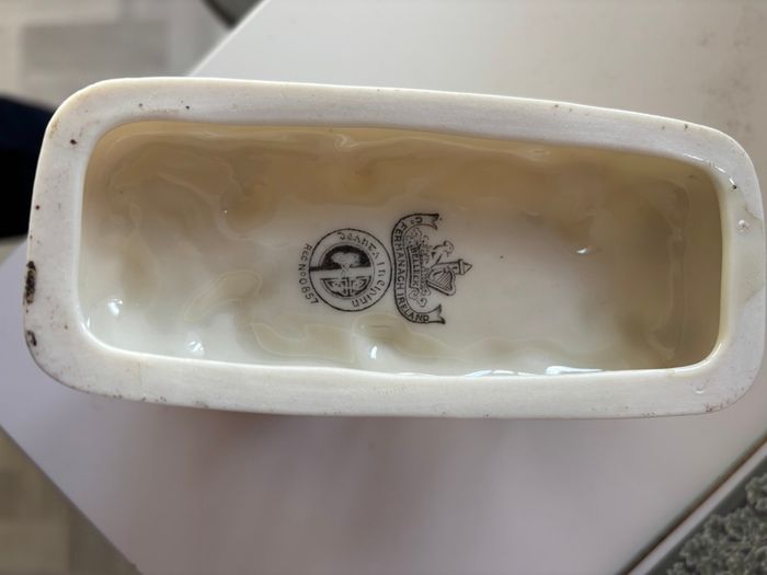 Belleek porcelain seahorse cornucopia vase