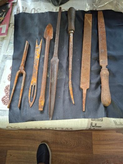Antique Forged made Wood Carving Tool and Metal Files etc, Postage available or Collection,