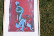 Yona Caffrey, 'Sky Blue Lovers on Red'