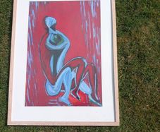 Yona Caffrey, 'Sky Blue Lovers on Red'