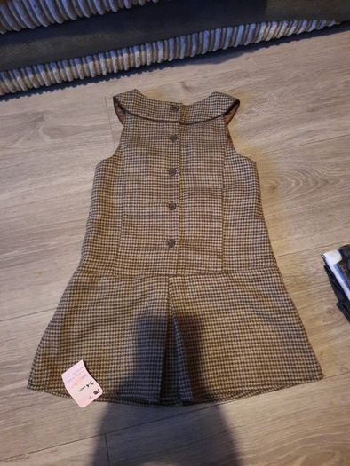 girls brown dogtooth dress from mothercare