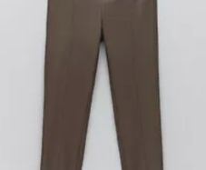 Zara Taupe Faux Leather Trousers