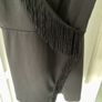 Black playsuit wrap effect with fringing large Image 8