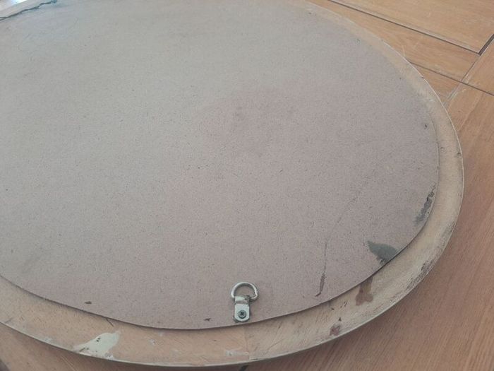 Vintage Ornate Gold Gilt Wood Oval Mirror. Bevelled Glass. 50cm x 60cm
