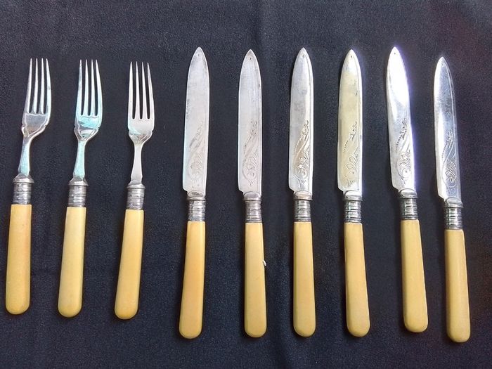 6.Old Table Knives And 3.Forks.