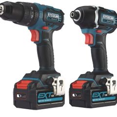 Erbauer ECD18-Li-2 / EID18-Li 18V 2 x 5.0Ah Li-Ion EXT Brushless Cordless Twin Pack