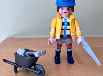 Vintage Playmobil 1992 Female Construction Worker & Tools