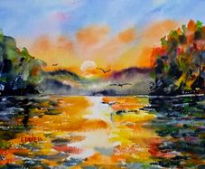 killarney sundown watercolour