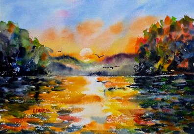 killarney sundown watercolour