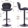 NEW SALE | Set Of 2 Modern Luna Padded Swivel Height Adjustable Faux Leather Breakfast Kitchen Barstools Chairs (All Black, Faux Leather) Image 2