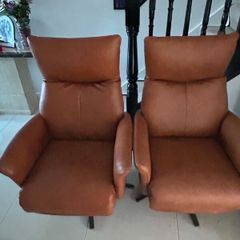 2 Tan Leather Rechargable Recyliners for Sale