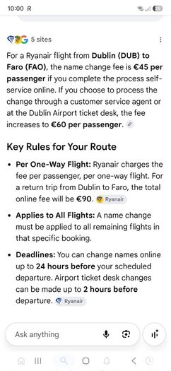 Ryanair   Dublin - Faro Portugal