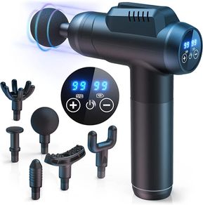 Massage Gun Deep Tissue Massager, 99 Speeds Powerful Percussion Massager with LCD Touch Screen, Handheld Muscle Massage Gun with 6 Massage Heads for Muscle Pain Relief and Relaxation MULTIPLE COLOURS AVAILABLE  (FREE POSTAGE)