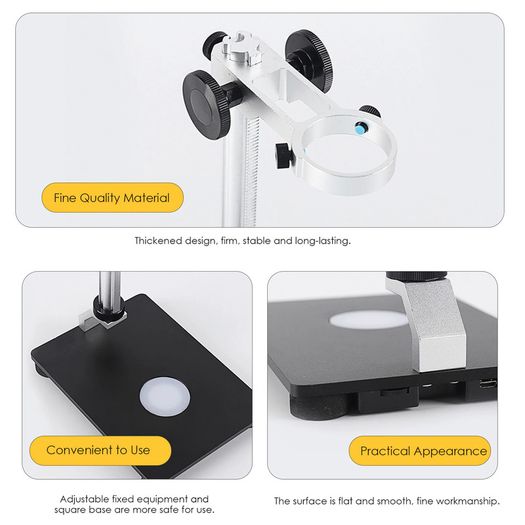 35mm Universal Large Metal Bracket Multifunctional Desktop Thickened Support Lifting Holder With Leds Light For Industrial Microscope