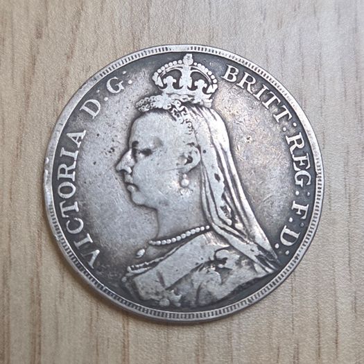 1890 Queen Victoria Crown Sterling Silver Jubilee Head