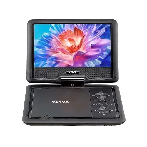 10.1 inch HD Swivel Display Screen, 4 Hours Built-in Rechargeable Battery, Dual Speakers, Support Sync TV/USB/SD Card/CD/DVD, Car Charger, AC Power Adapter, Remote Control
