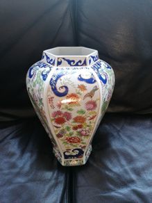 Antique Six Panel Vase