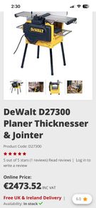 DEWALT D27300 Professional Planer Thicknesser (230V