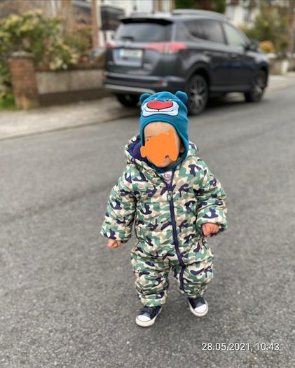 One piece winter suit set of 2 for twins