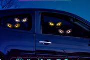 High-Brightness LED Neon Car Window Decoration Light, Wireless Solar Powered, "Devil'S Eye" Triangular Window Lighting, Creating Car Interior