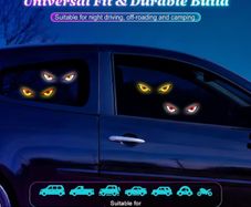 High-Brightness LED Neon Car Window Decoration Light, Wireless Solar Powered, "Devil'S Eye" Triangular Window Lighting, Creating Car Interior