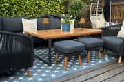 Ex display limited edition 200cm x 300cm navy and white star print indoor/outdoor rug