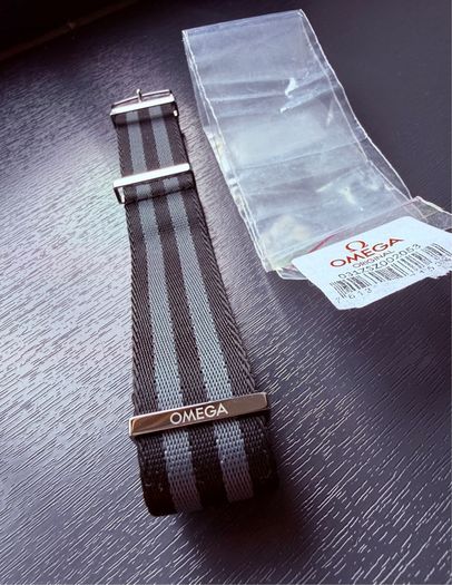 Genuine Omega black and grey NATO strap 21mm