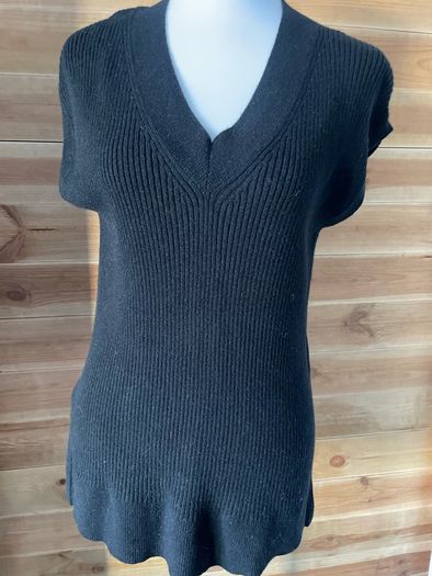 Cashmere sleeveless knitted top vest jumper black size 10 women BNWT