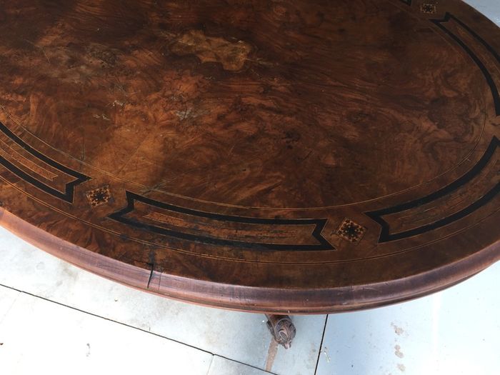 Antique oval table. Top is removable. 48"/122cm x 34"/87cm