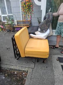 single metal bed rolls up to futon