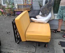 single metal bed rolls up to futon