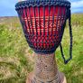 Large Carved Wooden African Djembe Drum with case Image 3