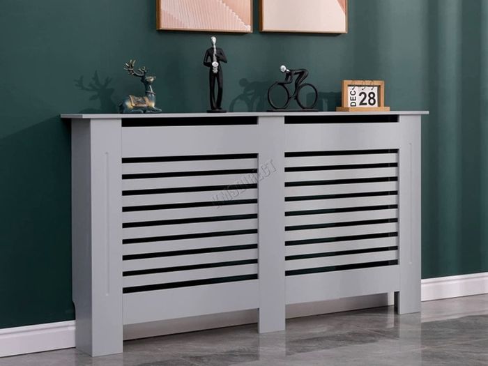 Grey Painted Radiator Cover Wall Cabinet Wood MDF Traditional Modern Large AVAILABLE IN WHITE OR GREY (FREE POSTAGE)