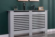 Grey Painted Radiator Cover Wall Cabinet Wood MDF Traditional Modern Large AVAILABLE IN WHITE OR GREY (FREE POSTAGE)
