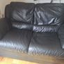 Natuzzi Italian Black Leather 2-Seater Sofa Image 2