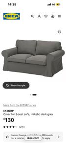 IKEA Ektorp dark grey 2 seater sofa covers