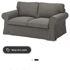 IKEA Ektorp dark grey 2 seater sofa covers