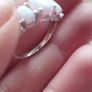 Sterling silver ring with lab opal. Image 9