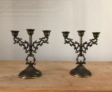 Italian brass mini candelabras