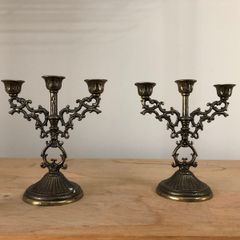 Italian brass mini candelabras
