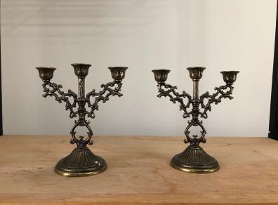 Italian brass mini candelabras