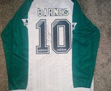 Liverpool legend John Barnes signed long sleeve jersey