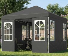Pop-up Folding Gazebo 3x3m Waterproof One-Button Setup, UV 50+