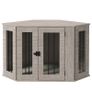 Dog Crate, Dog Cage, Corner Design, with Lock, 1 Cushion, 104 x 55 x 63 cm, Brown Image 2