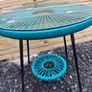 Turquoise Outdoor Retro Bistro Table Image 3