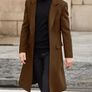 Brand New Men's Casual Slim Fit Wool Coat Notched Collar - Tan Image 3