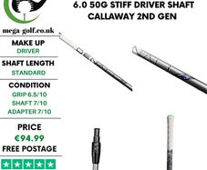 Project X Denali Charcoal 6.0 50g Stiff Driver Shaft / Callaway 2nd Gen