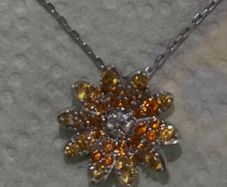 silver necklace Swarovski Crystal