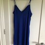 Blue Pattern Wrap Dress with Matching Slip Image 8