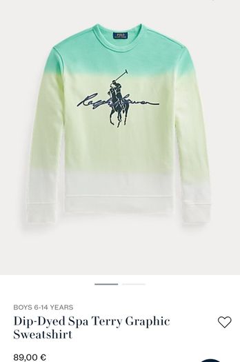 Ralph Lauren sweatshirt size S, 8 years, also M, 10-12 years